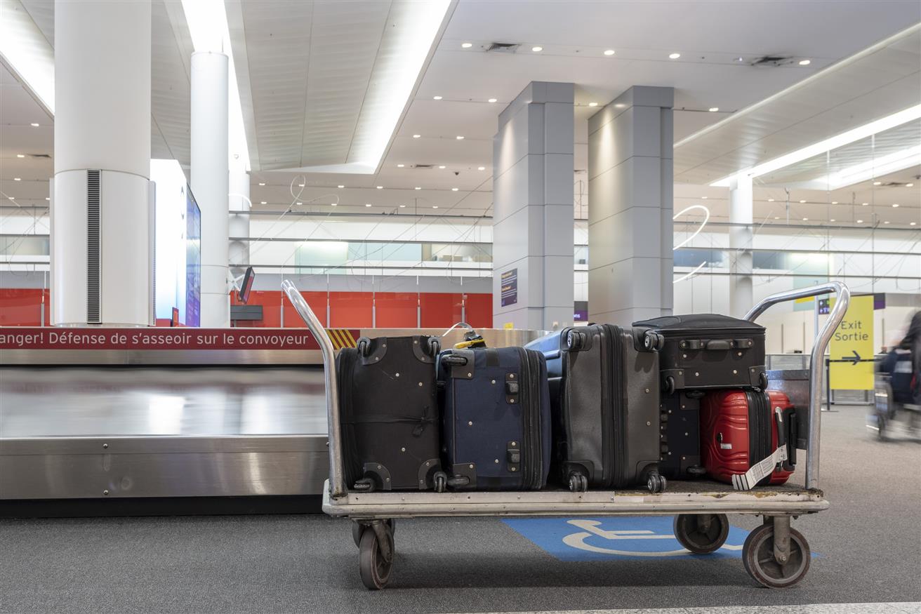 a cart full of luggage