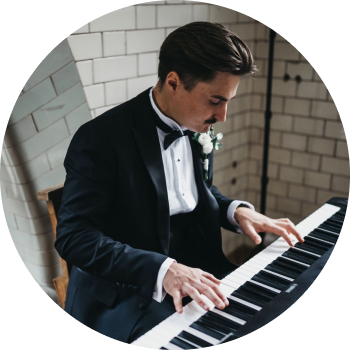 a man playing a piano