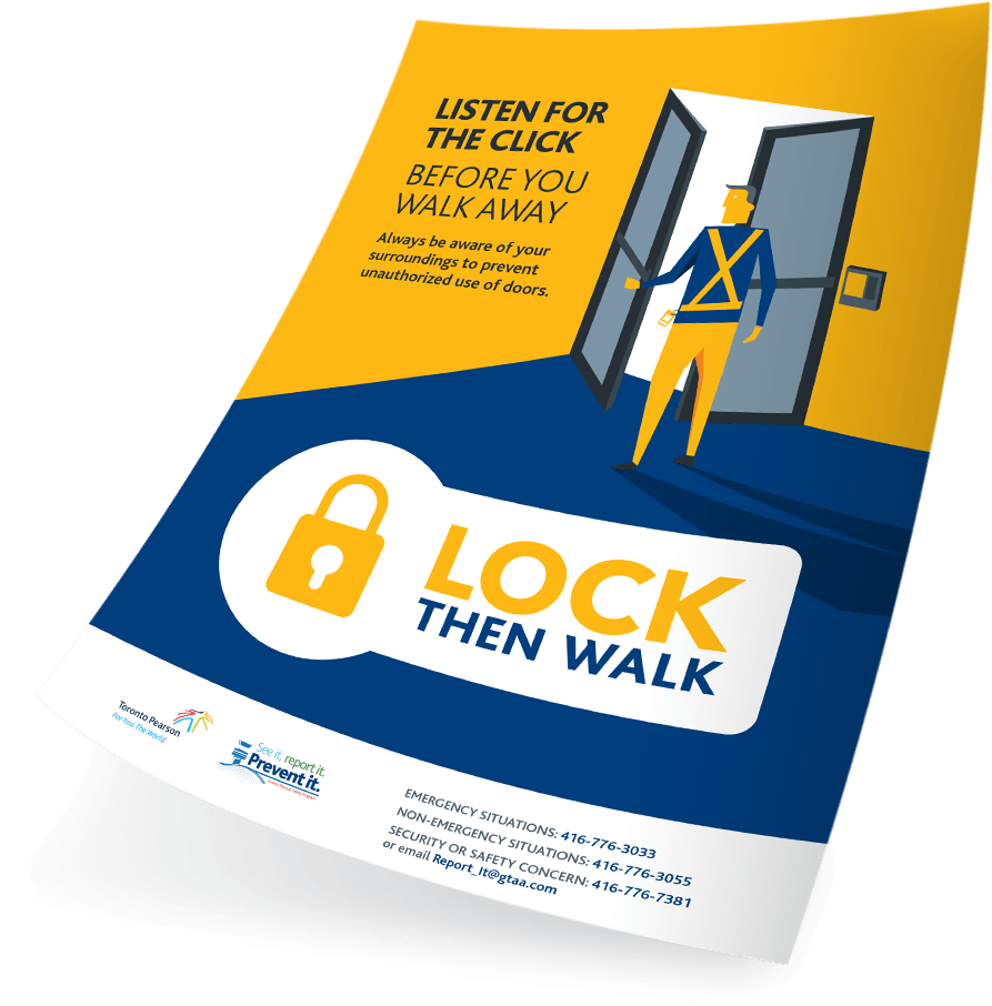 Toronto Pearson's Lock Then Walk printed program