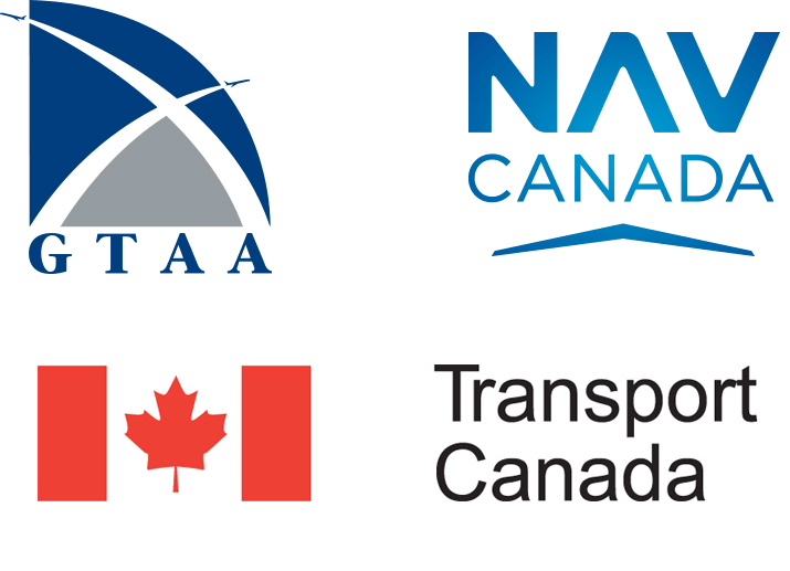 GTAA, NAV Canada and Transport Canada logos