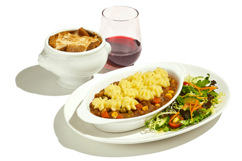 Shepherd's pie with salad