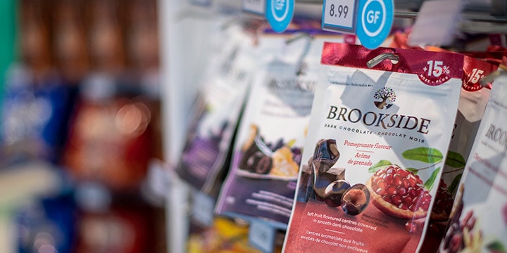 Rack of packaged snacks.