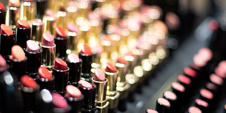 Lipstick in a rack